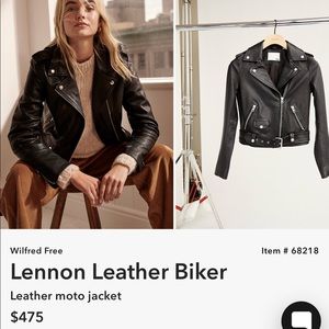 Aritzia Wilfred Free Leather Moto Lennon Jacket